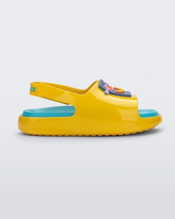 Mini Melissa Cloud Fabula Sandal-Baby Yellow-Blue