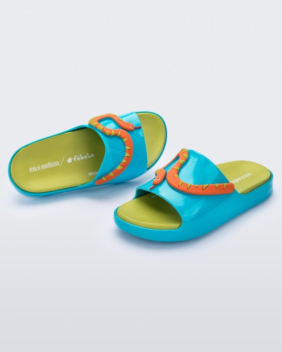 Mini Melissa Cloud Fabula Slide-Kids Blue-Green