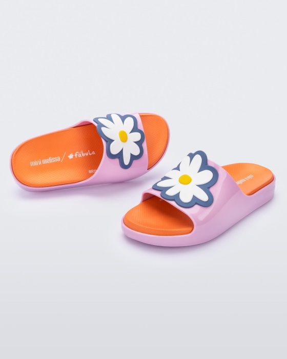 Mini Melissa Cloud Fabula Slide-Kids Pink-Orange