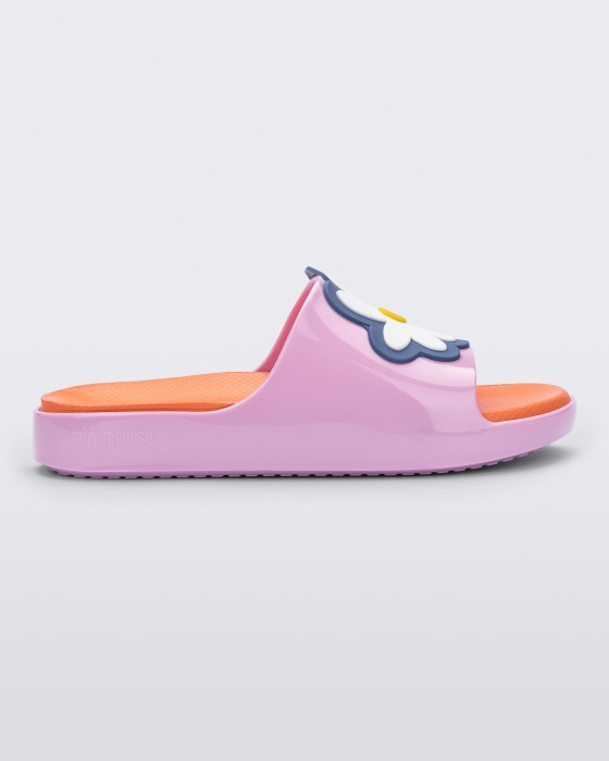 Mini Melissa Cloud Fabula Slide-Kids Pink-Orange