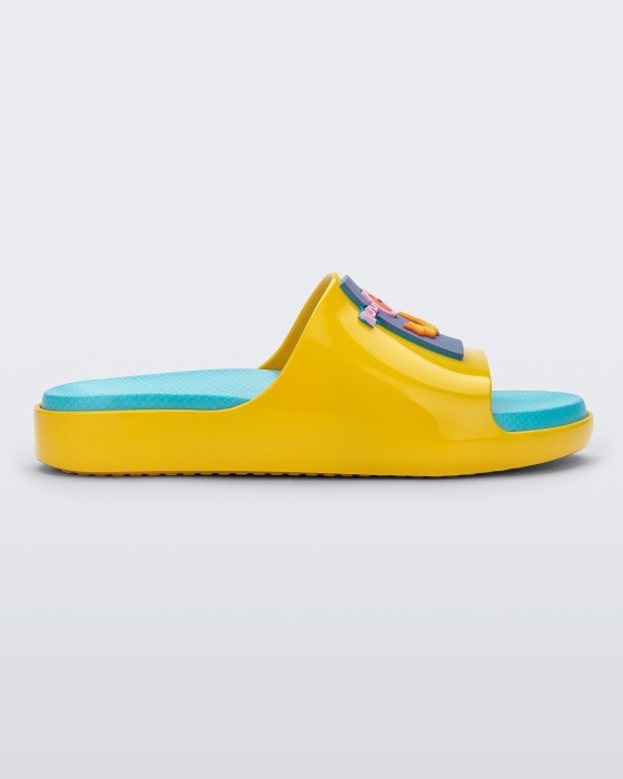 Mini Melissa Cloud Fabula Slide-Kids Yellow-Blue