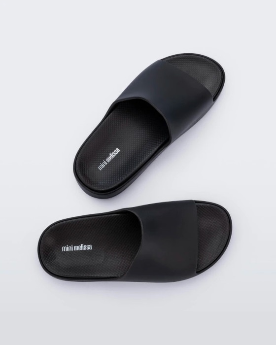 Mini Melissa Cloud Slide-Kids Black