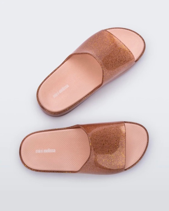 Mini Melissa Cloud Slide-Kids Pink Glitter