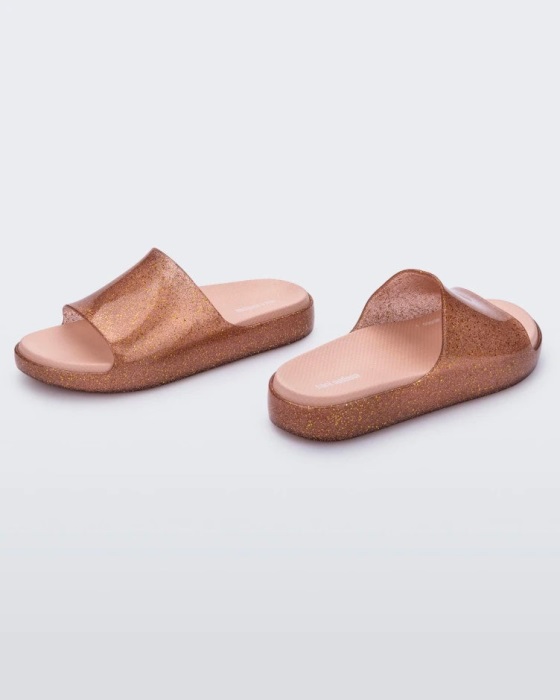 Mini Melissa Cloud Slide-Kids Pink Glitter
