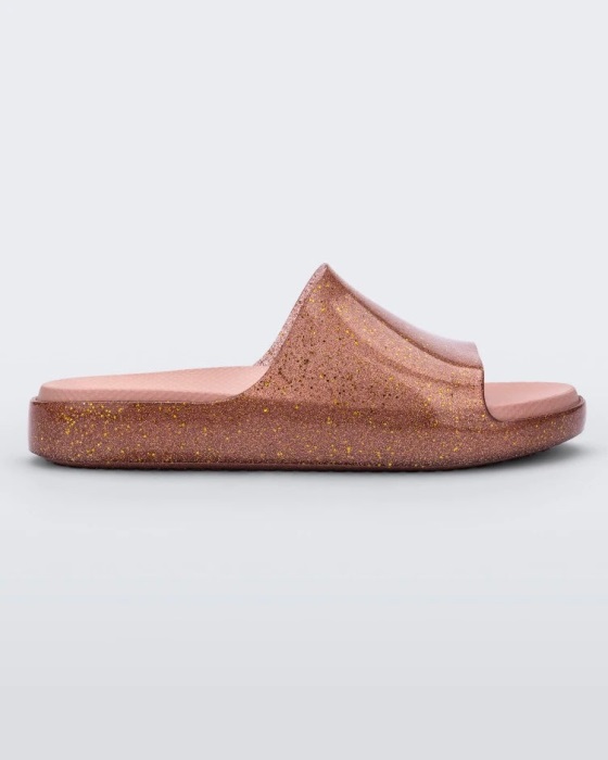 Mini Melissa Cloud Slide-Kids Pink Glitter