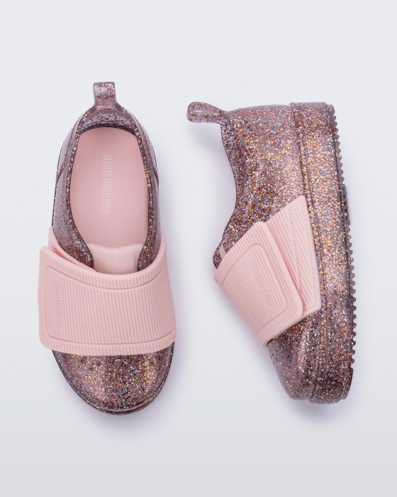 Mini Melissa Jelly Pop Sneaker-Baby Pink Glitter Mix-Pink