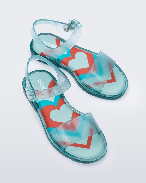 Mini Melissa Mar Jelly Pop Sandal-Youth & Kids Clear Green