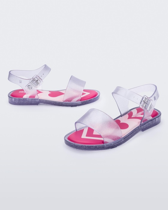 Mini Melissa Mar Jelly Pop Sandal-Youth & Kids Glitter Clear