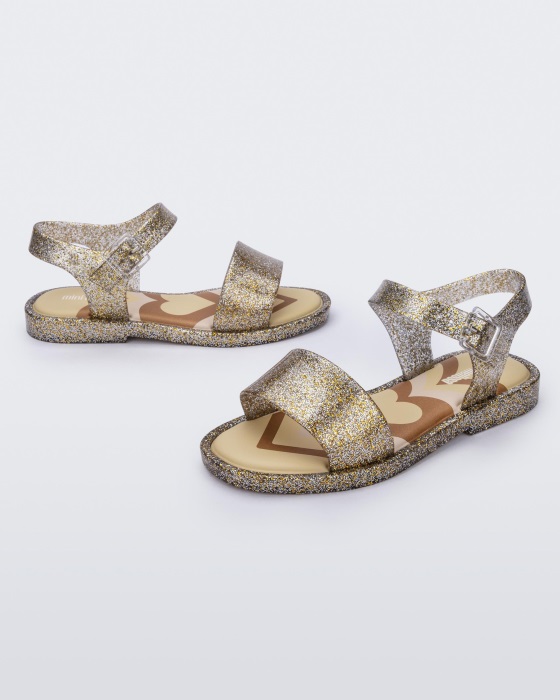 Mini Melissa Mar Jelly Pop Sandal-Youth & Kids Glitter Gold