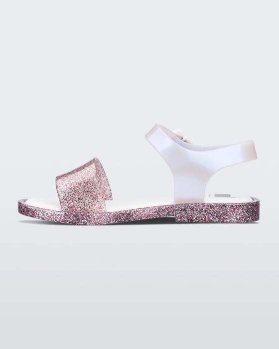 Mini Melissa Mar Sandal-Kids Pink Glitter-Pearl