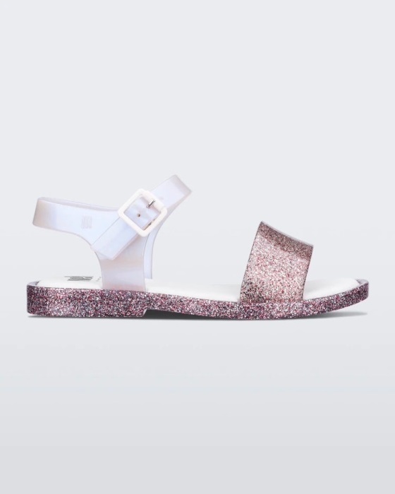 Mini Melissa Mar Sandal-Kids Pink Glitter-Pearl