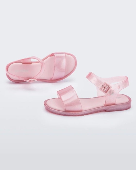 Mini Melissa Mar Sandal-Kids Pink-Glitter