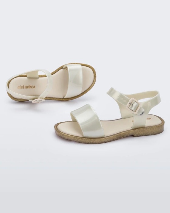 Mini Melissa Mar Sandal-Kids White-Glitter