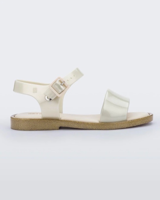 Mini Melissa Mar Sandal-Kids White-Glitter