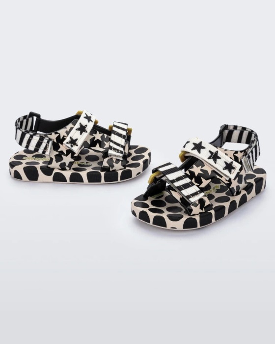 Mini Melissa Ping Pong Fabula Sandal-Baby Beige-Black