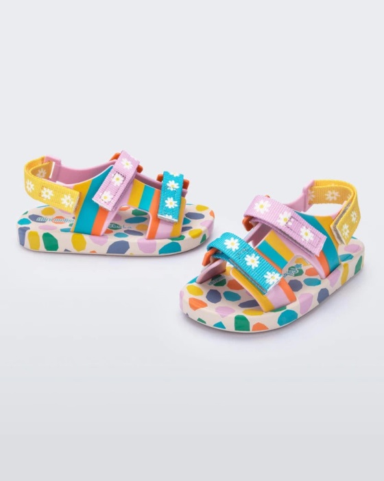 Mini Melissa Ping Pong Fabula Sandal-Baby Beige-Pink
