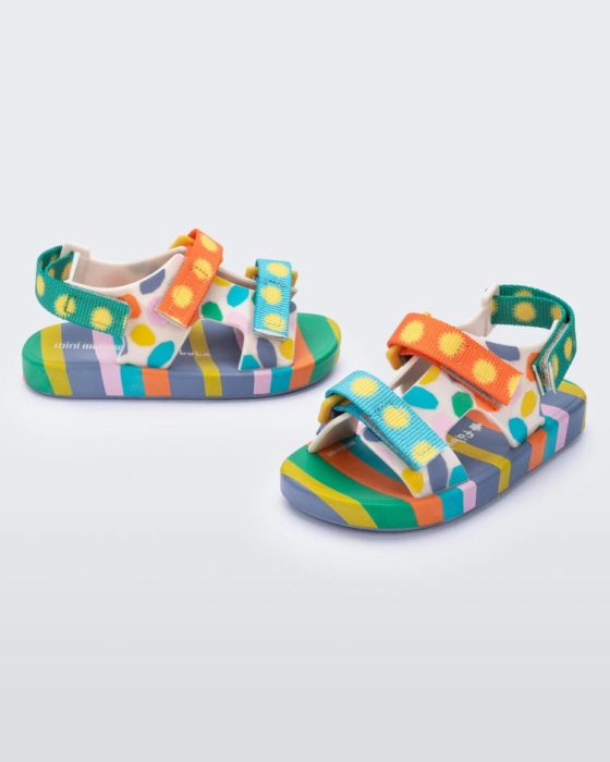 Mini Melissa Ping Pong Fabula Sandal-Baby Blue-Green