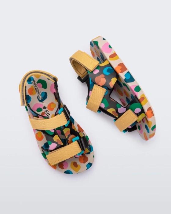 Mini Melissa Ping Pong Fabula Sandal-Kids Beige-Mustard
