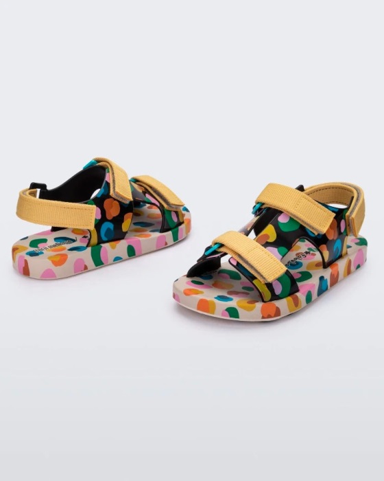 Mini Melissa Ping Pong Fabula Sandal-Kids Beige-Mustard