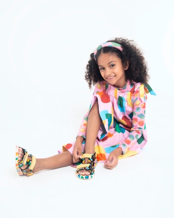Mini Melissa Ping Pong Fabula Sandal-Kids Beige-Mustard