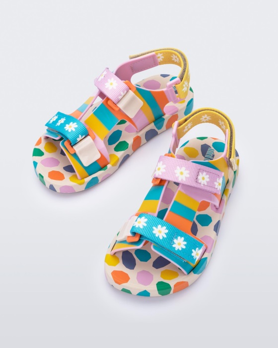 Mini Melissa Ping Pong Fabula Sandal-Kids Beige-Pink