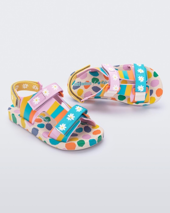 Mini Melissa Ping Pong Fabula Sandal-Kids Beige-Pink