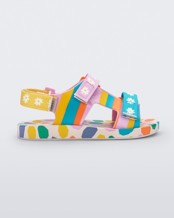 Mini Melissa Ping Pong Fabula Sandal-Kids Beige-Pink