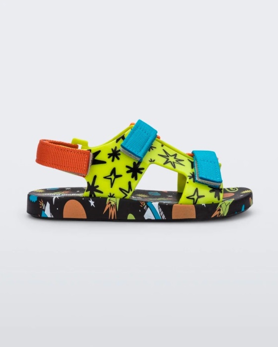 Mini Melissa Ping Pong Fabula Sandal-Kids Black-Green
