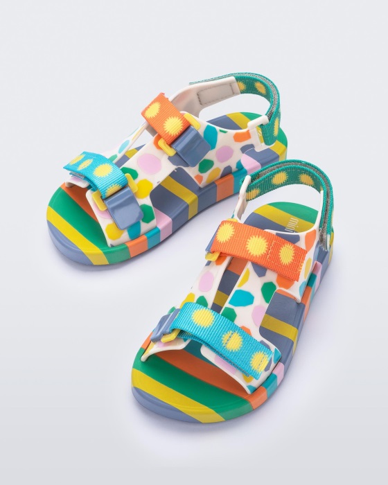 Mini Melissa Ping Pong Fabula Sandal-Kids Blue-Green