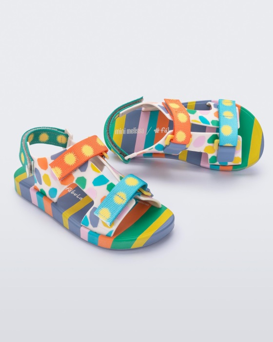 Mini Melissa Ping Pong Fabula Sandal-Kids Blue-Green