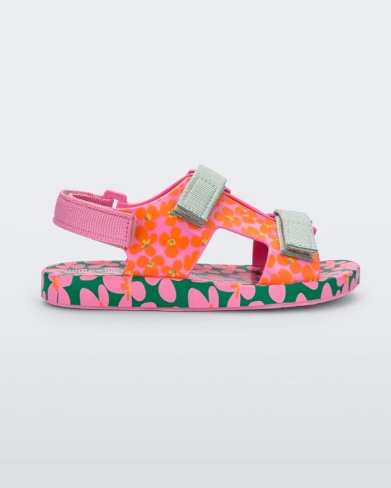 Mini Melissa Ping Pong Fabula Sandal-Kids Pink-Green