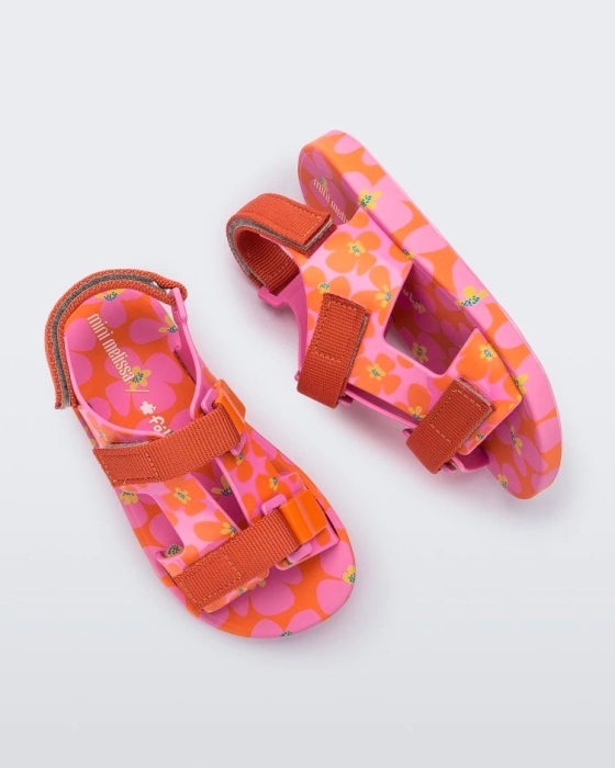 Mini Melissa Ping Pong Fabula Sandal-Kids Pink-Orange
