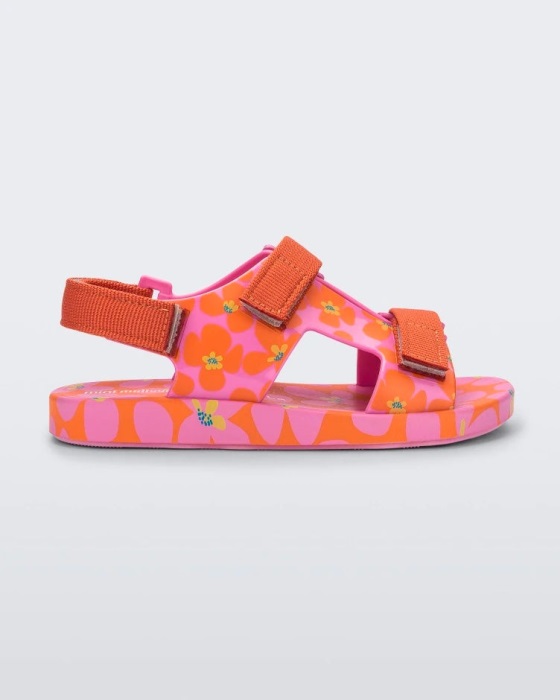 Mini Melissa Ping Pong Fabula Sandal-Kids Pink-Orange