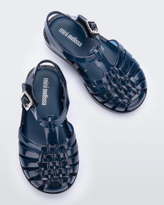 Mini Melissa Possession Final De Ano Sandal-Baby & Toddler Blue Glitter-Blue