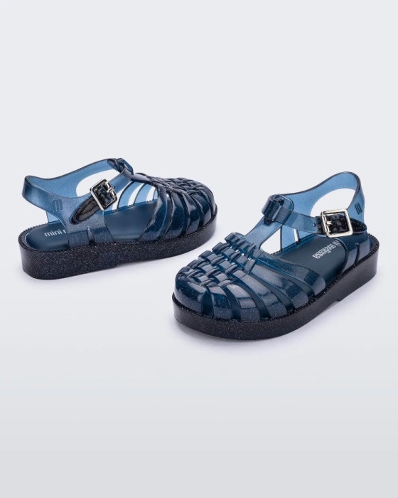 Mini Melissa Possession Final De Ano Sandal-Baby & Toddler Blue Glitter-Blue