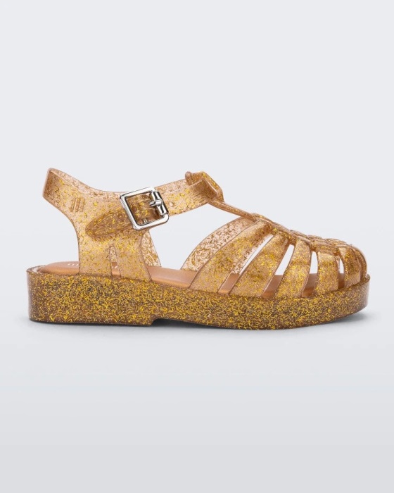 Mini Melissa Possession Final De Ano Sandal-Baby & Toddler Clear Glitter-Gold