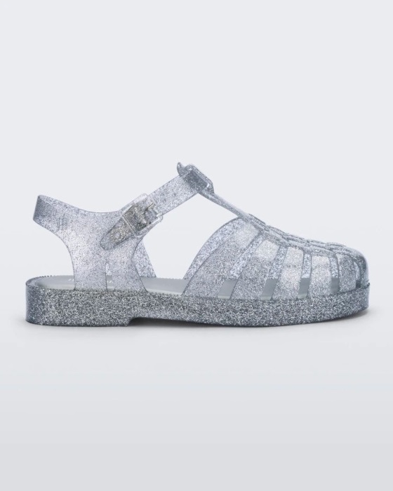 Mini Melissa Possession Final De Ano Sandal-Baby & Toddler Clear Glitter-Silver