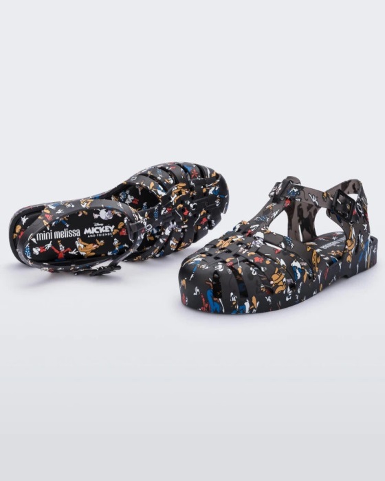 Mini Melissa Possession Mickey & Friends Sandal-Kids Black