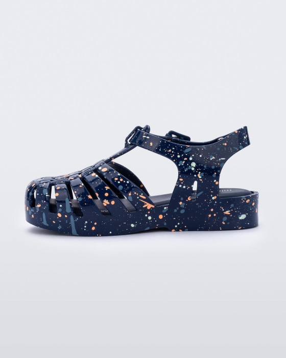 Mini Melissa Possession Print Sandal-Baby & Toddler Blue
