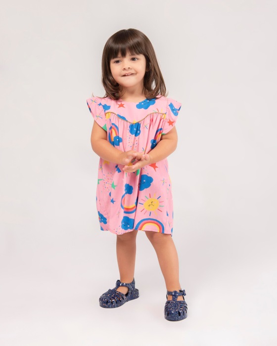 Mini Melissa Possession Print Sandal-Baby & Toddler Blue