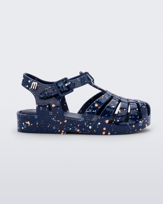 Mini Melissa Possession Print Sandal-Baby & Toddler Blue