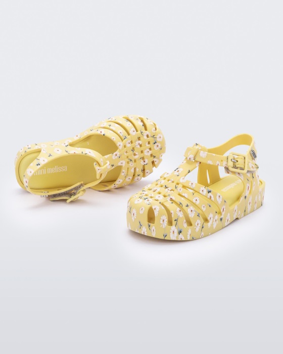Mini Melissa Possession Print Sandal-Baby & Toddler Yellow