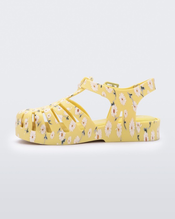 Mini Melissa Possession Print Sandal-Baby & Toddler Yellow