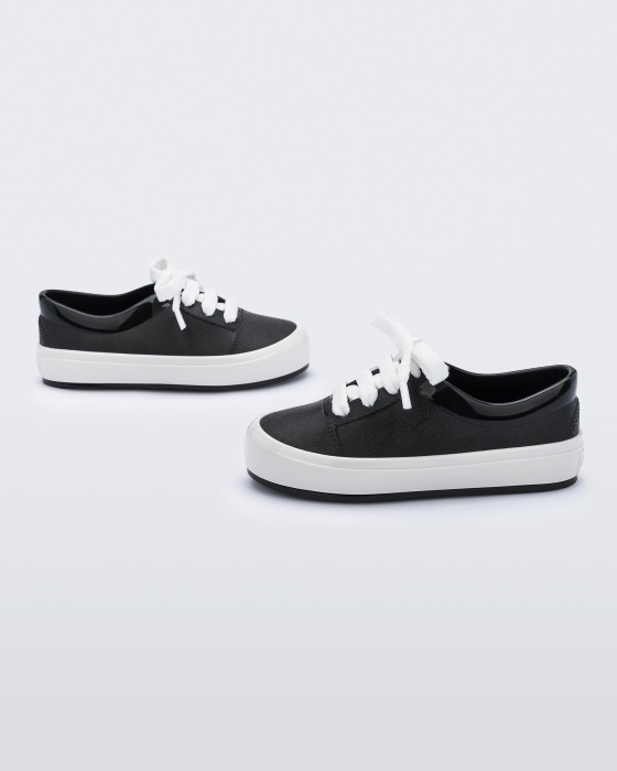 Mini Melissa Street Sneaker-Baby Black-White
