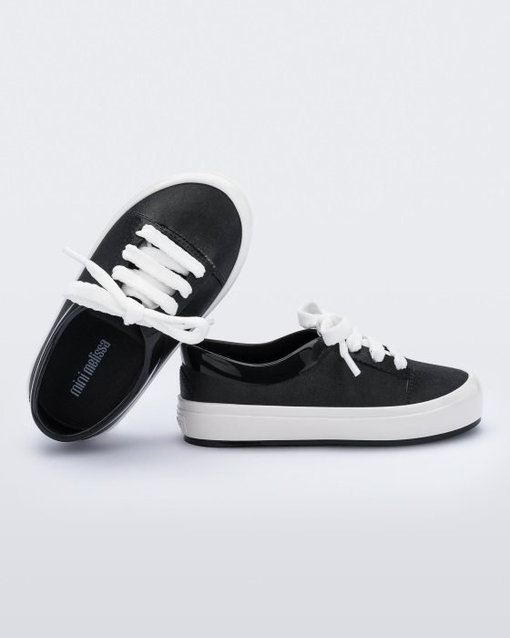 Mini Melissa Street Sneaker-Baby Black-White
