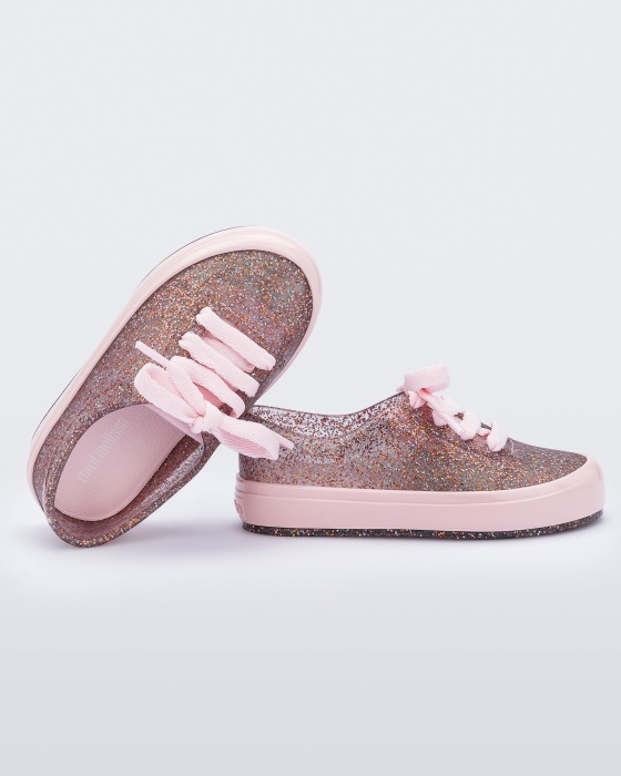 Mini Melissa Street Sneaker-Baby Glitter Pink