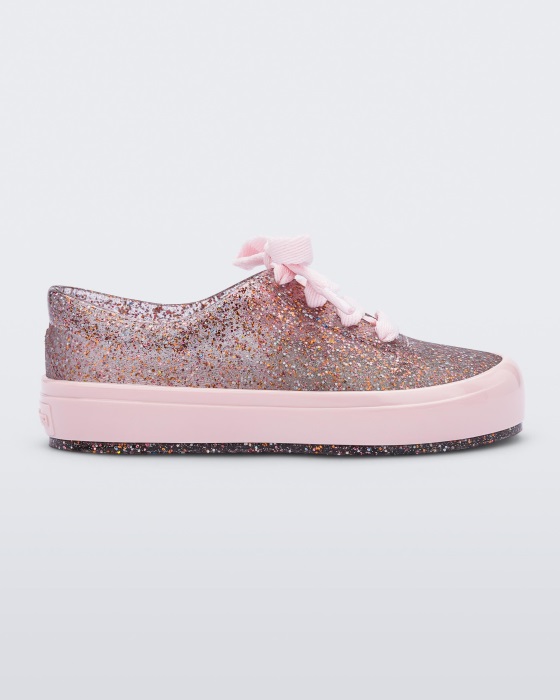Mini Melissa Street Sneaker-Baby Glitter Pink