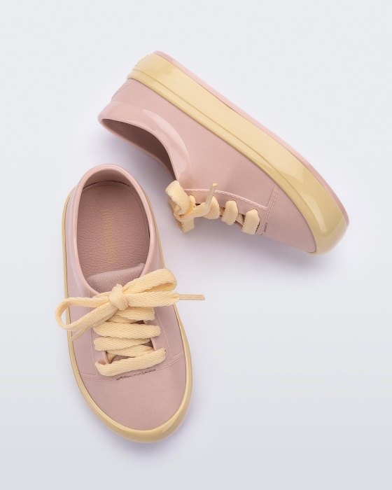 Mini Melissa Street Sneaker-Baby Pink-Yellow