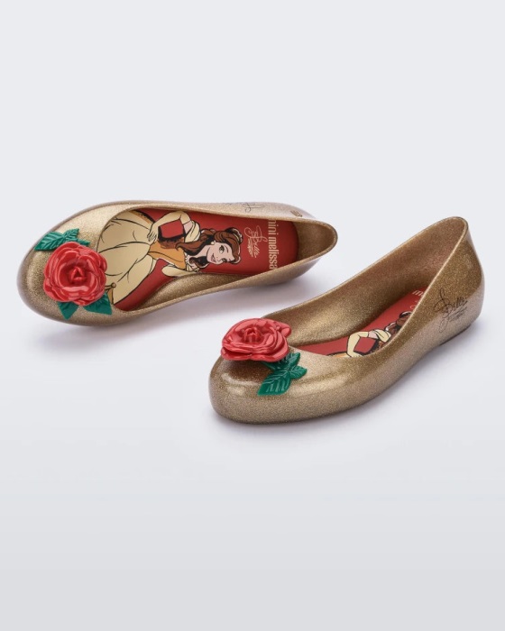 Mini Melissa Sweet Love Disney Princess Flat-Kids Gold