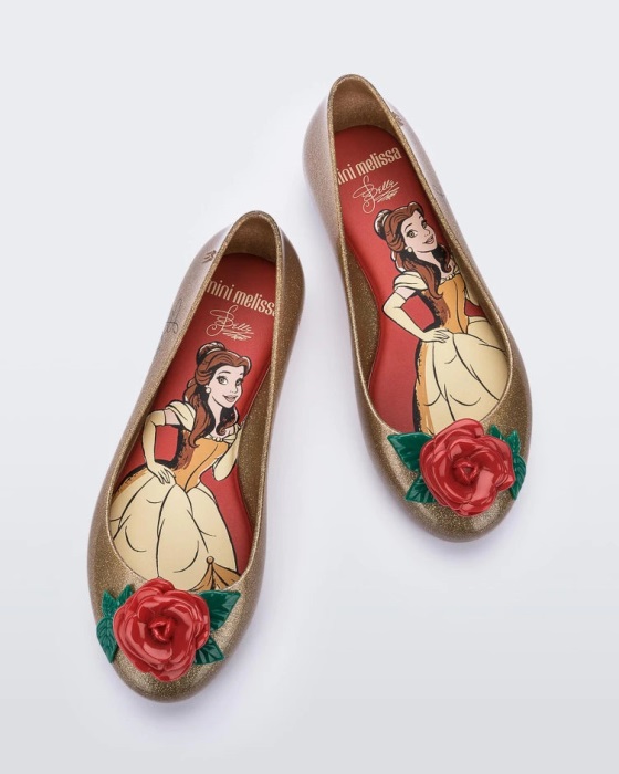 Mini Melissa Sweet Love Disney Princess Flat-Kids Gold